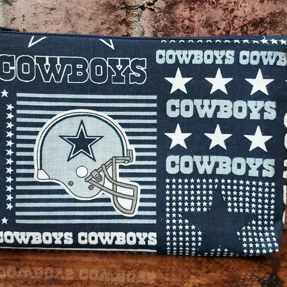 Dallas cowboys pencil case. Zippered pounch cosmetic case, organizing pounch